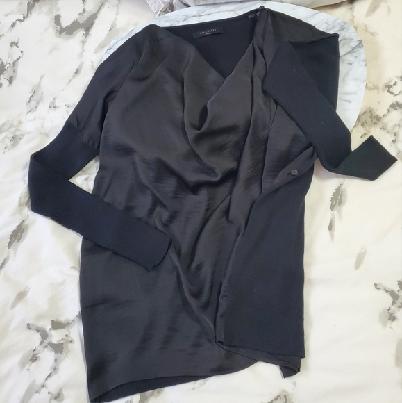 NWOT All Saints 3 Way Erma Cotton Cowl Draped Long Sleeve Sweater - Picture 10 of 12